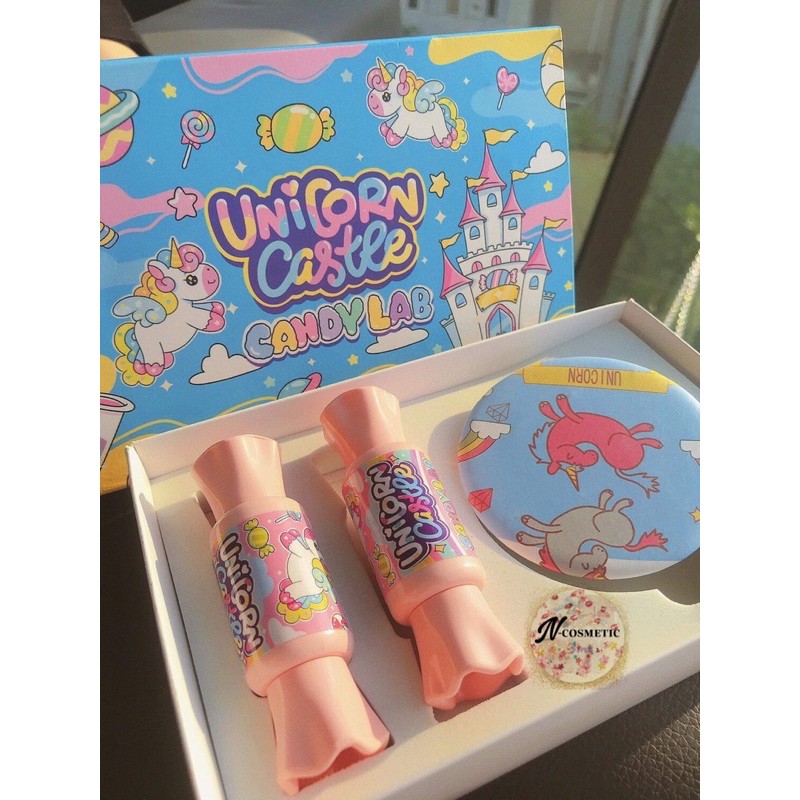 [Set 2C Tặng Gương] Son Kem Lì Mềm Mịn Mướt Môi Candy Lab By Unicorn Castle