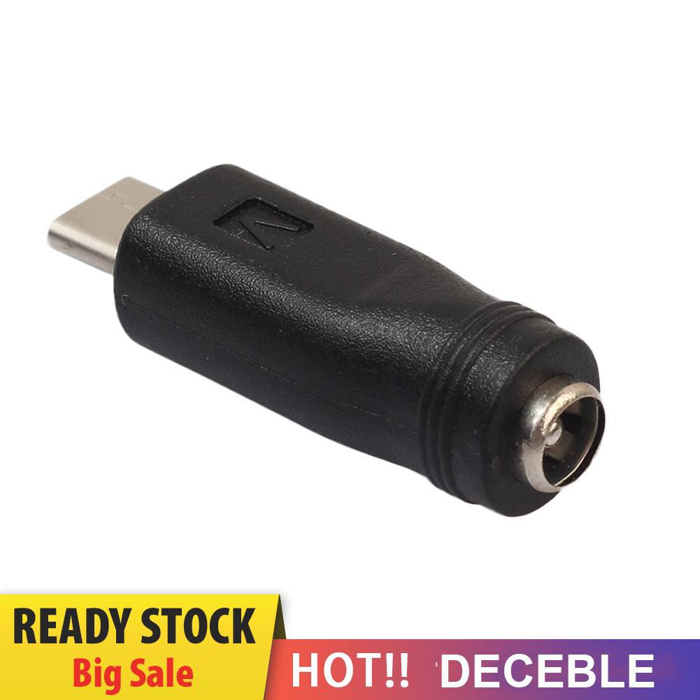 Đầu chuyển đổi nguồn Dc Type C Usb Male sang jack 5.5x2.1mm Female cho Laptop Pc