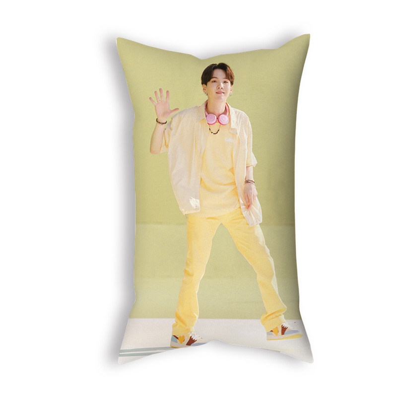 Vỏ Gối Chữ Nhật In Hình Nhóm BTS Kích Thước 50X30Cm