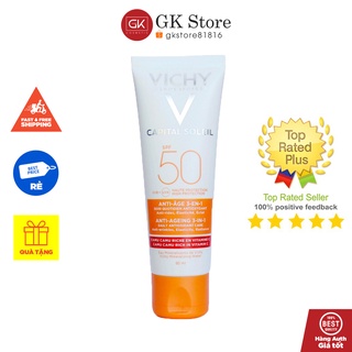 Vichy Capital Soleil SPF 50 Anti-Ageing 3-in-1 50ml – Kem Chống Nắng Chống Lão Hóa