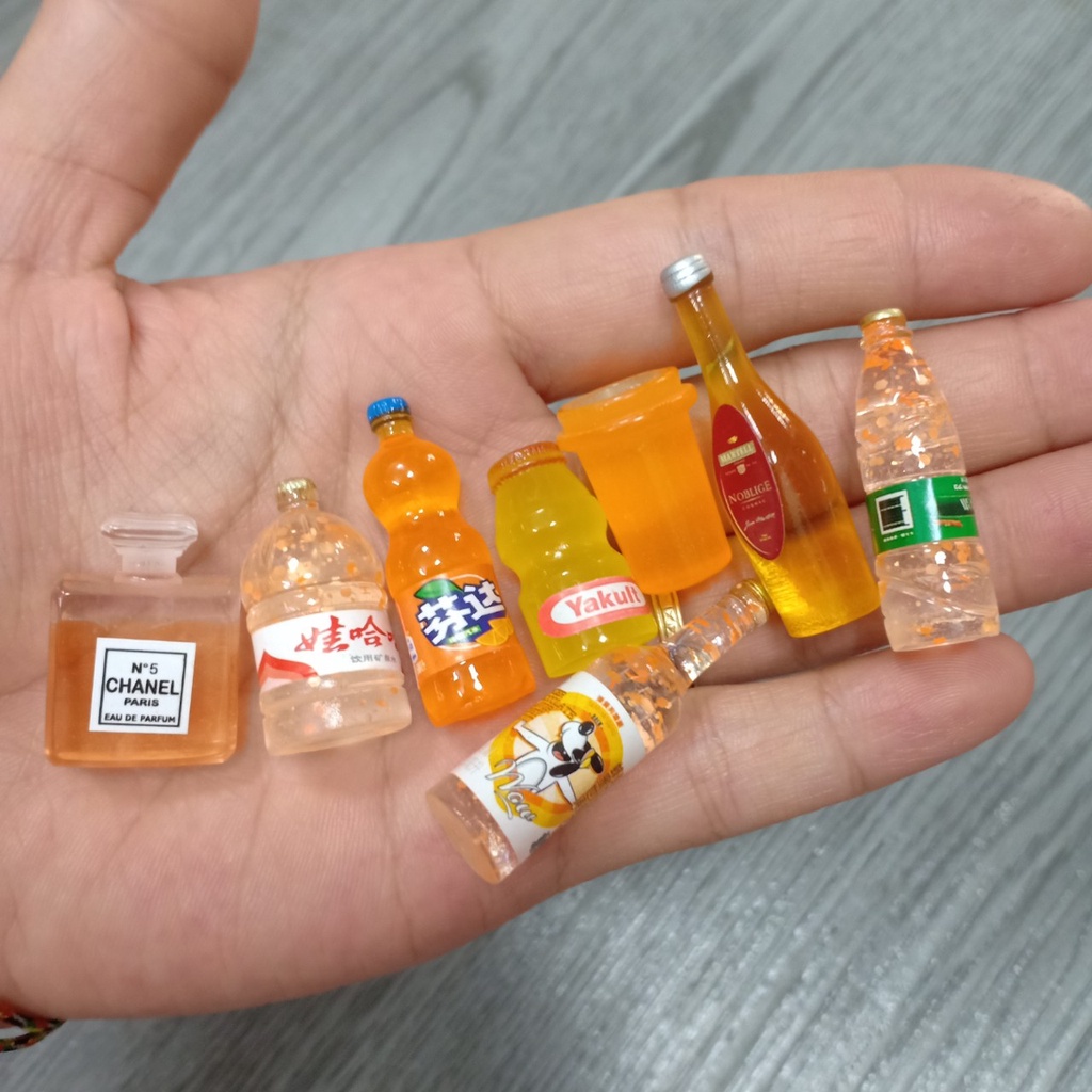 Chai Nước Ngọt Nhiều Màu Sắc ,Chai Rượu Mini Xinh Xắn Đồ Chơi Trang Trí Nhà Búp Bê
