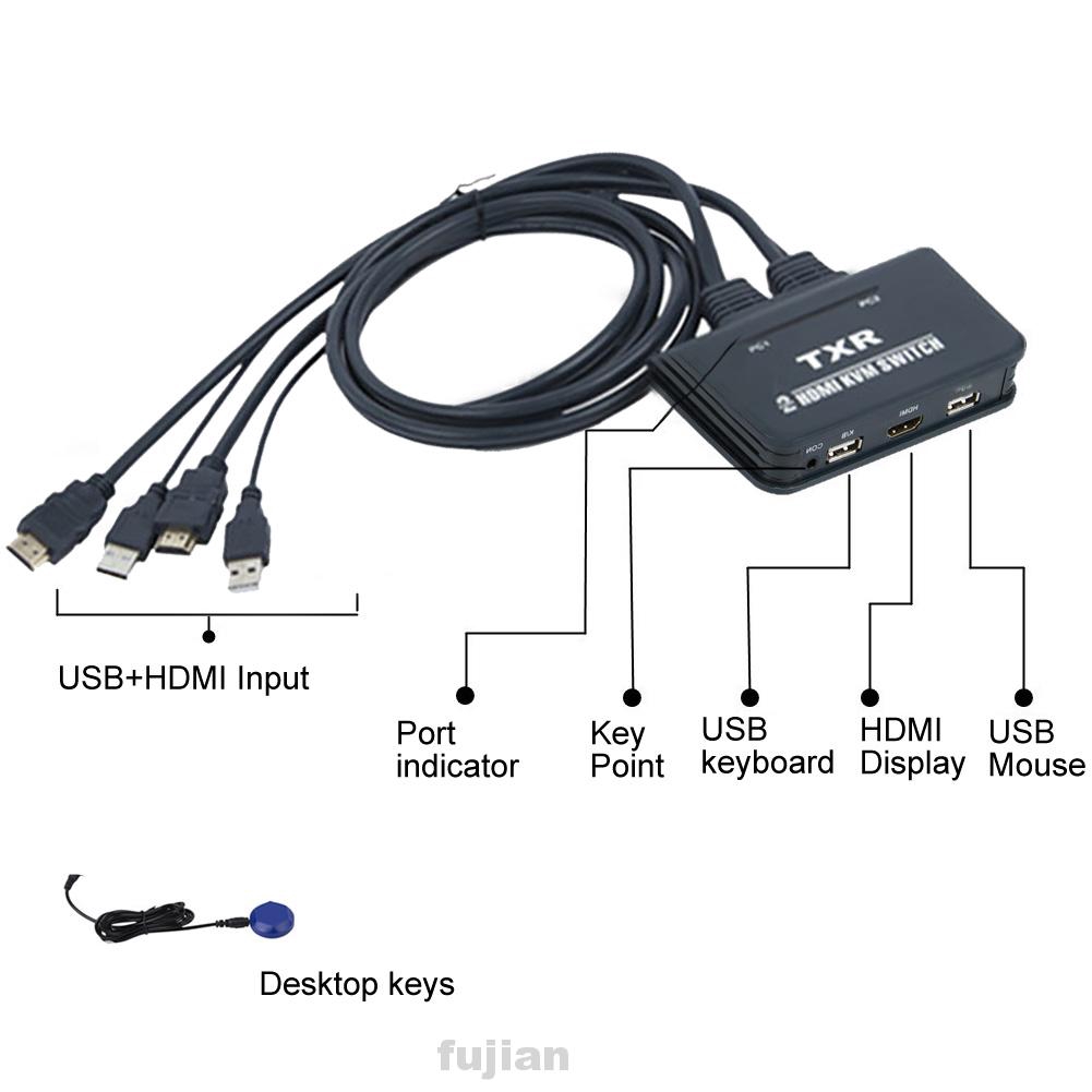 2 Port Accessories Dual Monitor With Cables For Computer KVM Switch | BigBuy360 - bigbuy360.vn