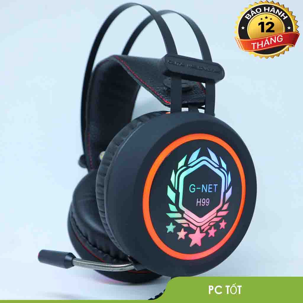 Tai nghe gaming Gnet H99 có mic led rgb - Bảo hành 12 tháng