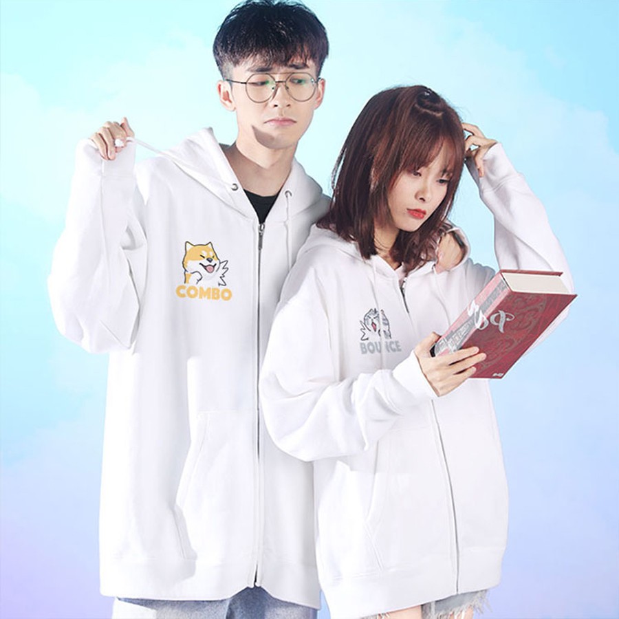 Áo khoác nỉ hoodie đôi COMBO-BOUNCE đẹp cá tính hàng bao chất - Áo khoác nam nữ cặp đôi unisex
