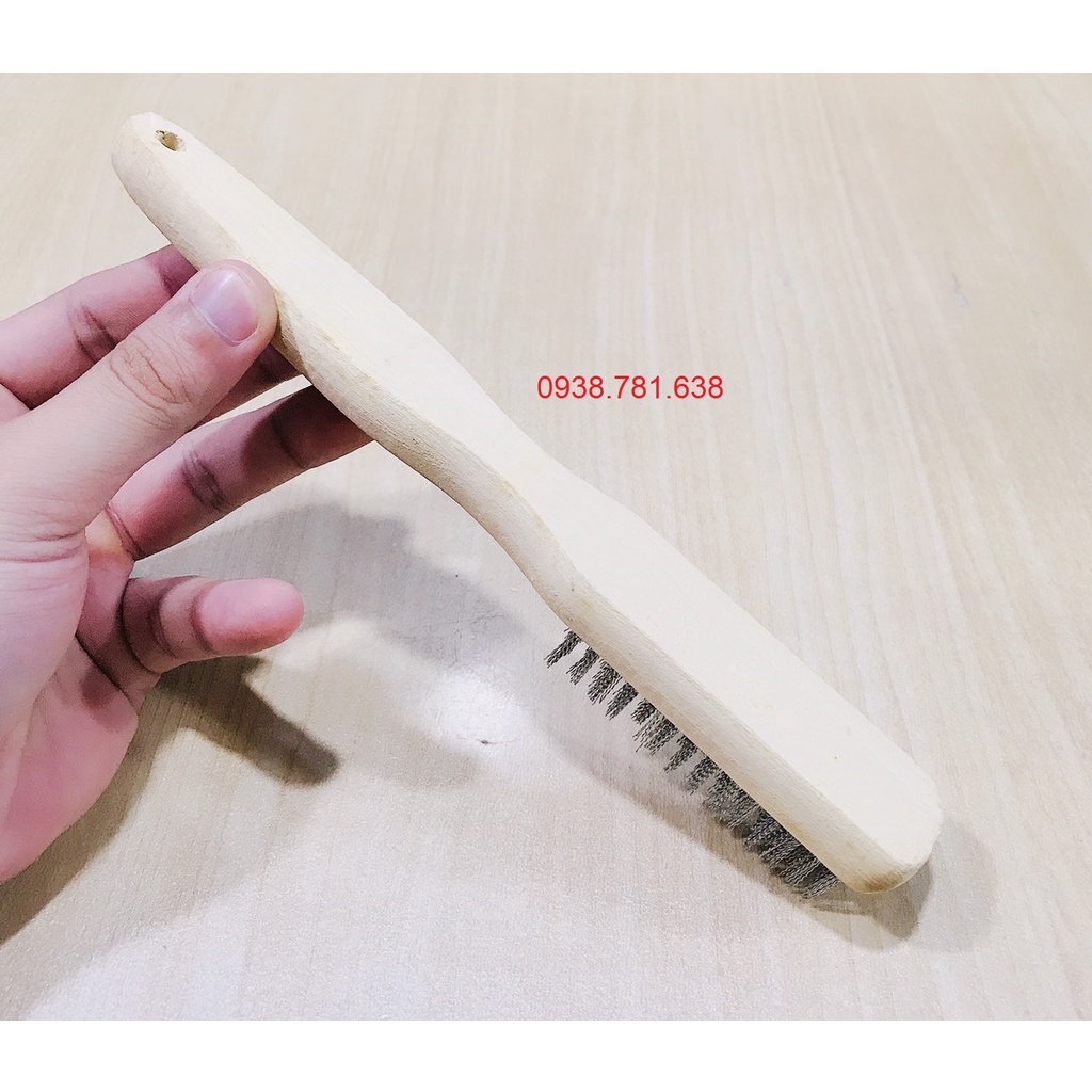Bàn Chải Cán Gỗ Sợi Cước Thép 514 Eo