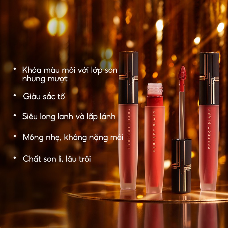 Son Kem PERFECT DIARY Velvet Nhung Lì Màu Sắc Thời Trang