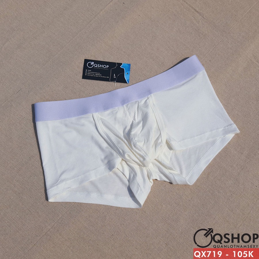 Quần lót boxer nam có túi nâng thun cotton thấm hút khô thoáng QSHOP QX719