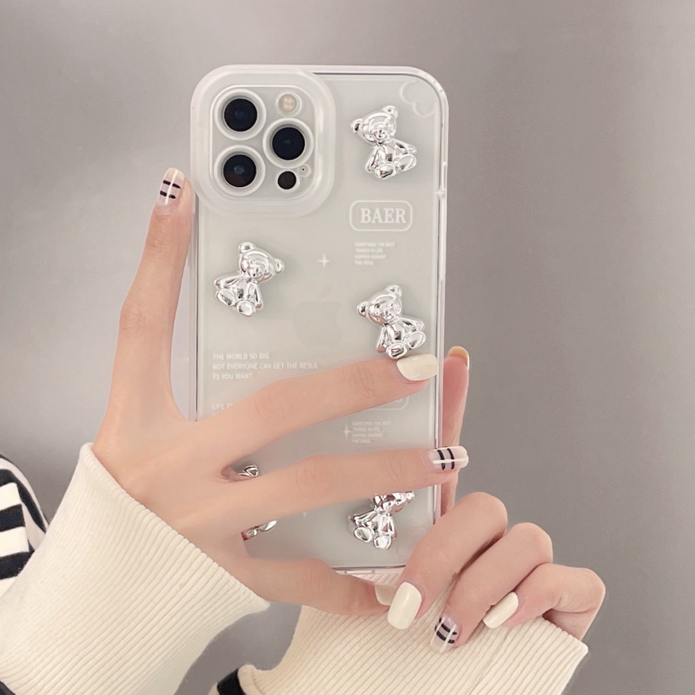 Ốp Điện Thoại TPU Hình Gấu Mạ Thích Hợp Cho iphone X XS XR XS max 7Plus 8Plus 11 pro max 12 13 proamx 12 pro 12 pro max