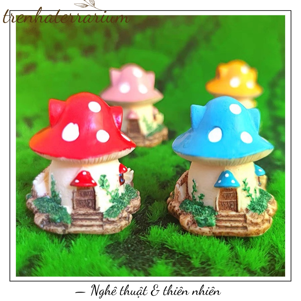 Tiểu cảnh nhà nấm vi cảnh vật trang trí nhựa thủ công biệt thự, terrarium