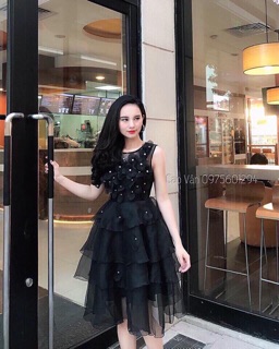 Đầm xoè ren xốp mềm