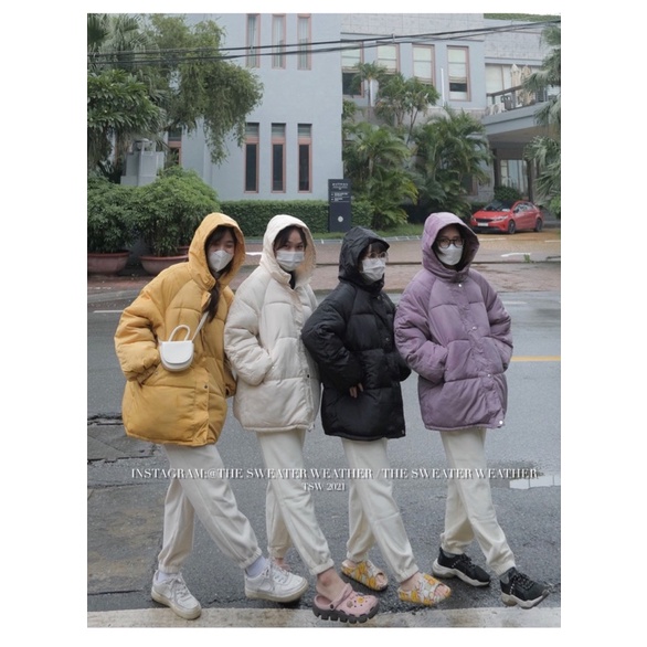 Áo phao béo có mũ dáng lửng 4 màu the.sweaterweather TSW