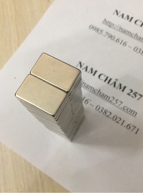 Nam châm viên khối 25x15x5mm siêu mạnh, loại nam châm trắng đất hiếm 25x15x5mm lực hút siêu mạnh