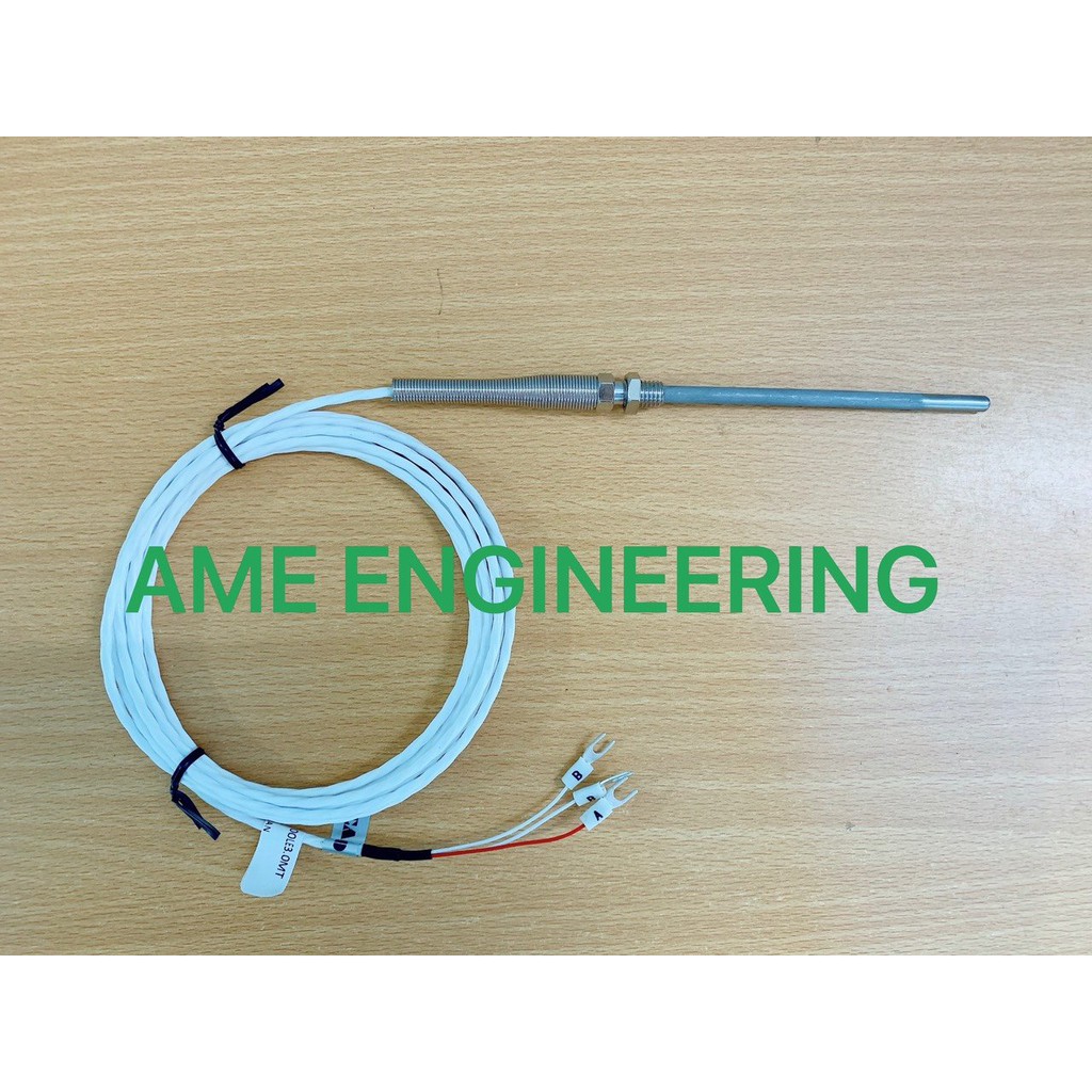 Cảm biến nhiệt độ Pt100 Taiwan, Ø5x100mm, dây tín hiệu 3 mét Teflon 10BP5.0D100LE3.0MT - Hàng CAHO chính hãng