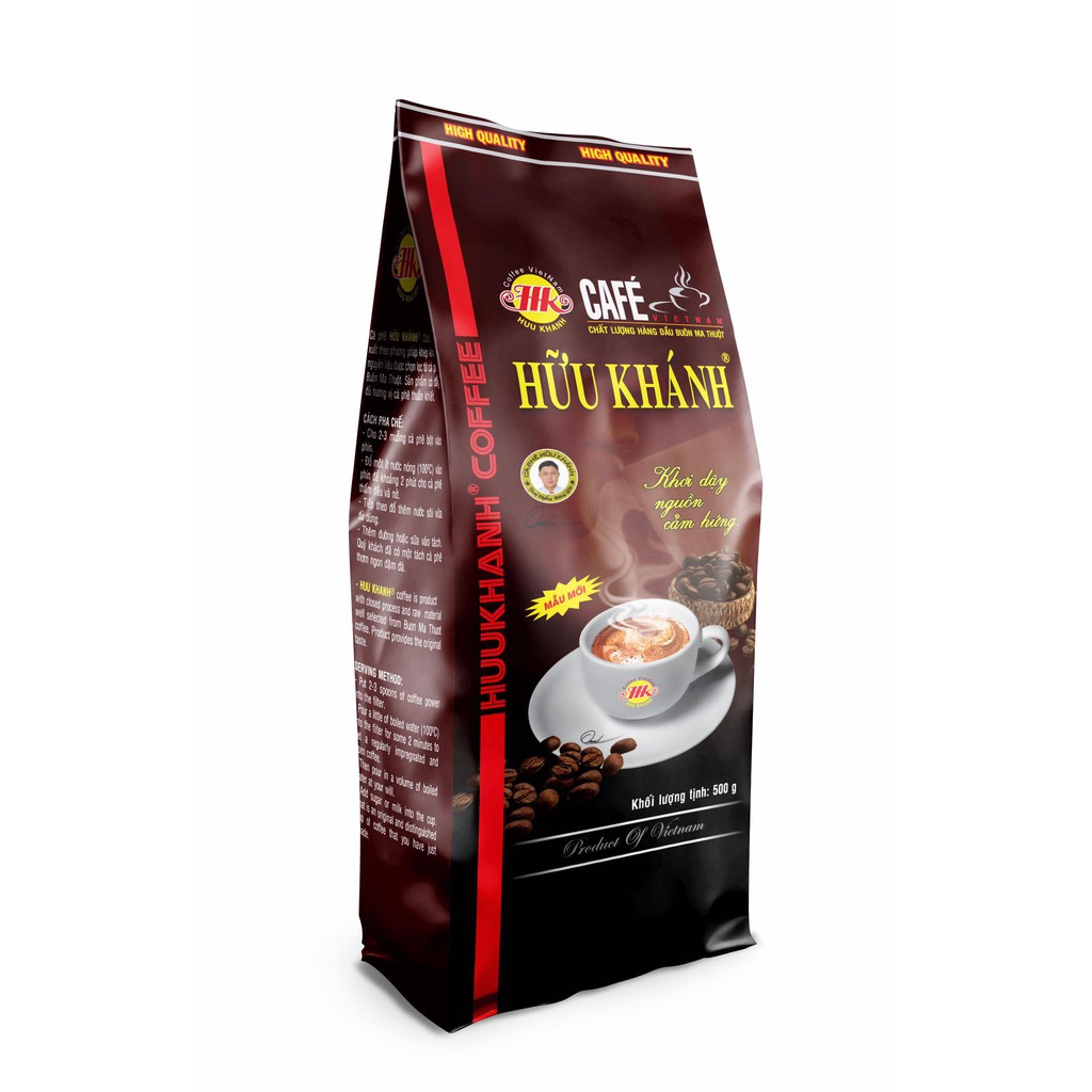 Cà phê bột Hữu Khánh - HK 2 SAO (500gr) - HK THÚ VỊ BAO BÌ MỚI