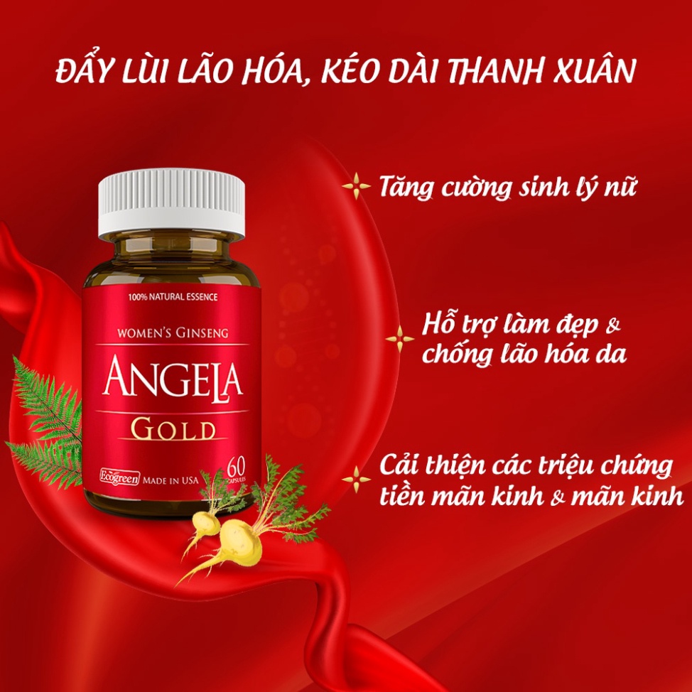 [Chính hãng] Viên uống ANGELA GOLD tăng cường sinh lý nữ (60 viên)  Date mới