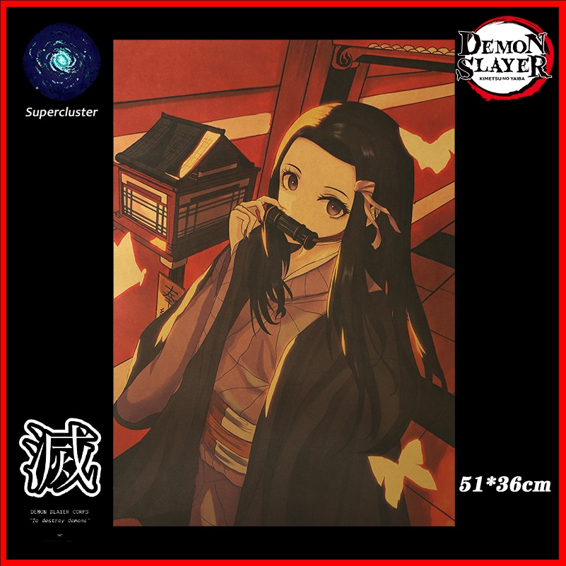 Áp Phích Trang Trí Nội Thất Hình Demon Slayer "Beauty Nezuko" 50.5x35cm