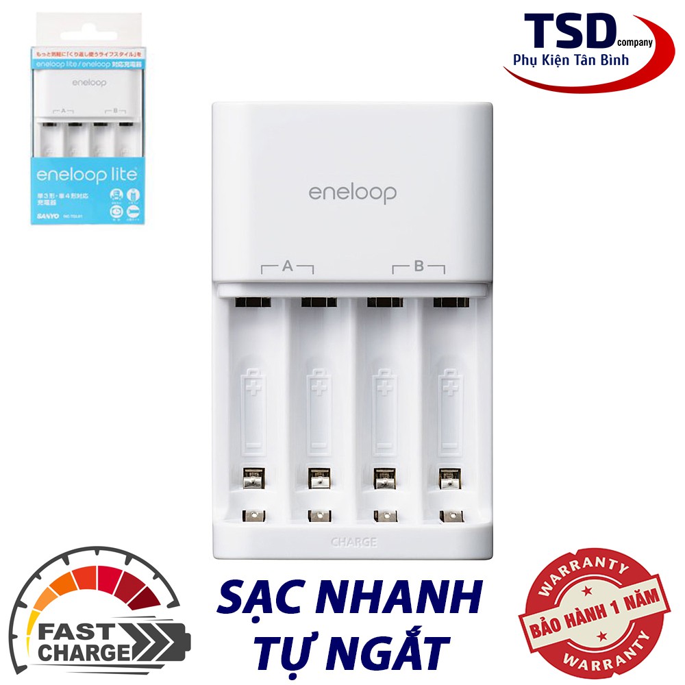 Dock Sạc Nhanh Eneloop Lite Sạc Pin AA, AAA Chính Hãng ( Không Kèm Pin )