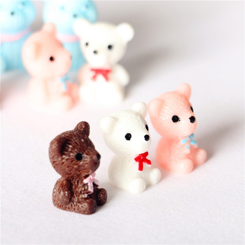 Set 3 Mô Hình Gấu Mini Trang Trí Nhà Búp Bê
