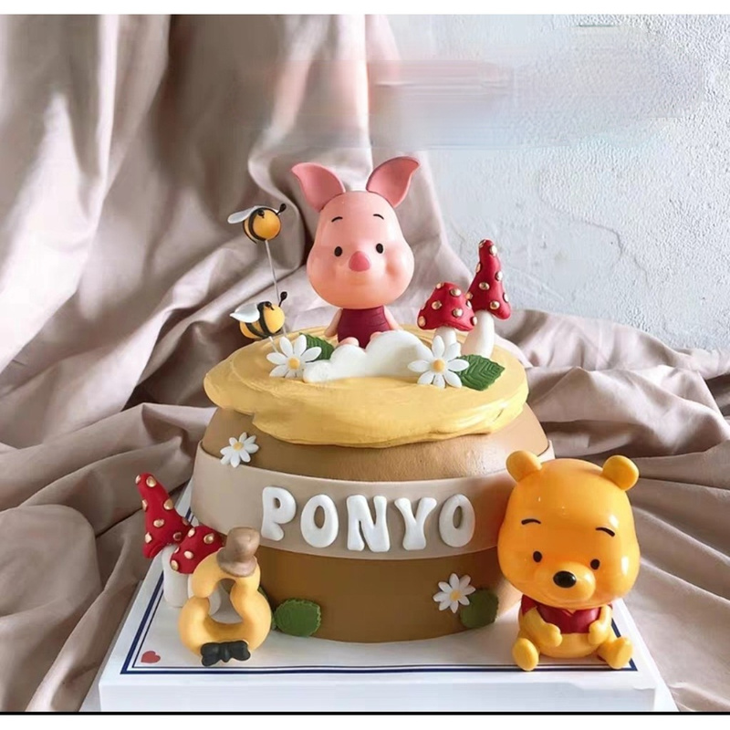 Phụ Kiện Trang Trí Bánh Kem Hình Gấu pooh Đáng Yêu