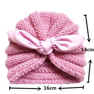 Mũ len turban cho bé gái
