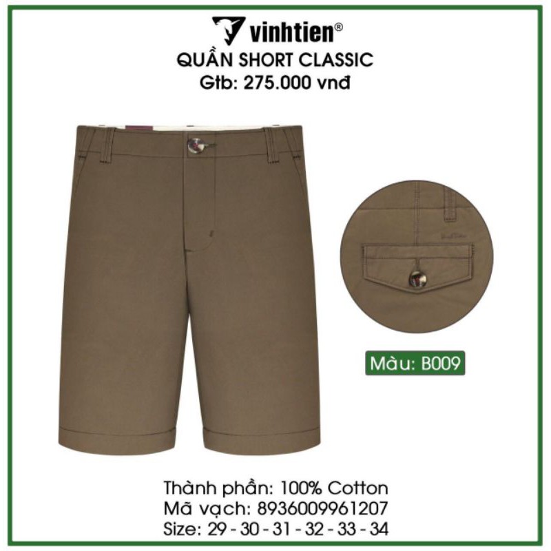 Quần Short Nam Classic Vĩnh Tiến 275