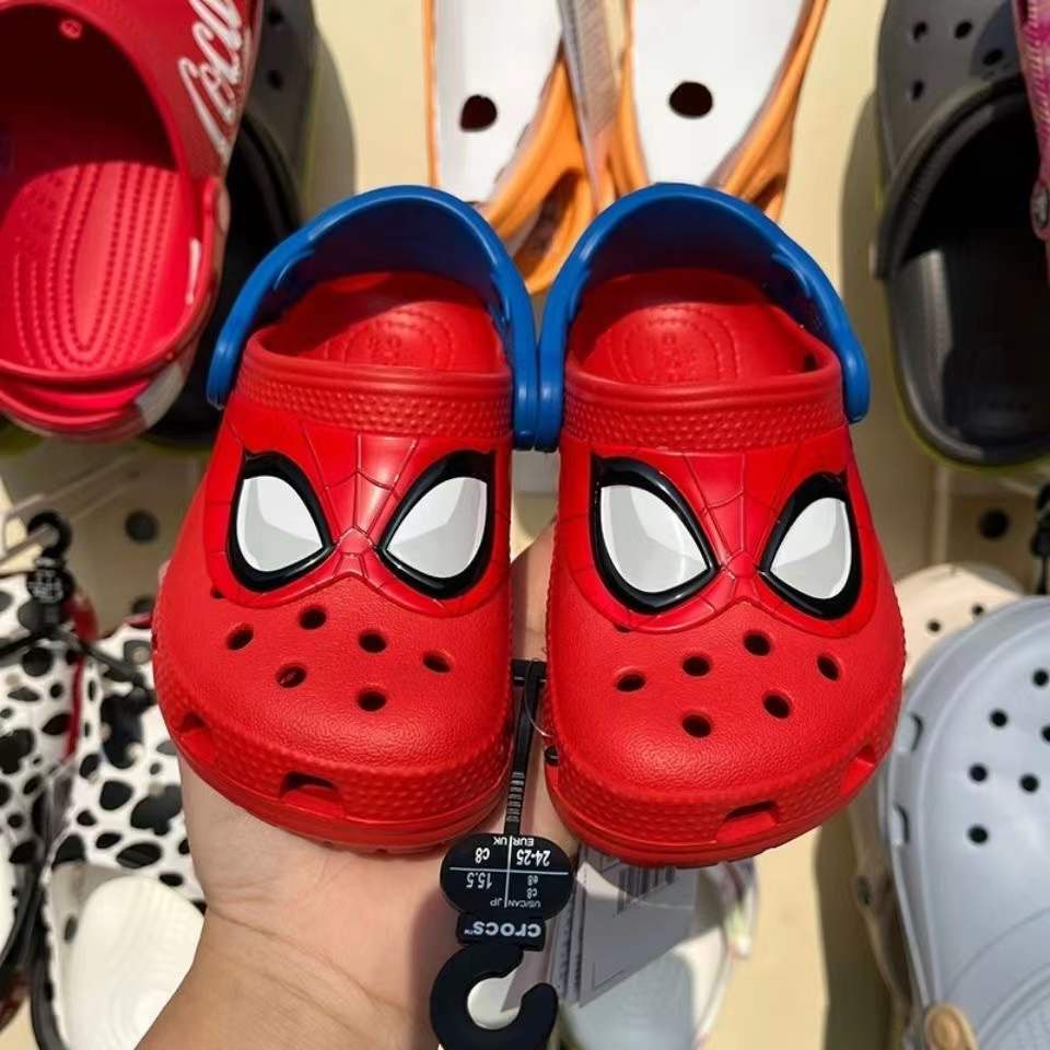 Dép crocs Dệt Kim Họa Tiết Hoạt Hình Spiderman Rocket 3 Cho Bé