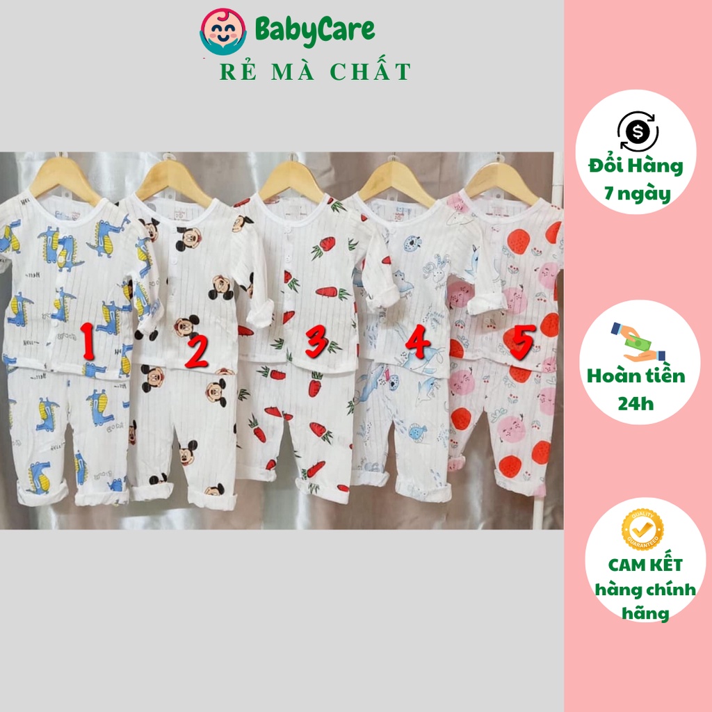 Sale! Bộ quần áo trẻ em cotton giấy Dài tay chui  cho bé trai và bé gái 3-15kg