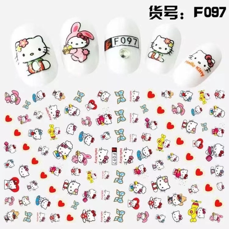 Hình dán móng tay Kitty F097
