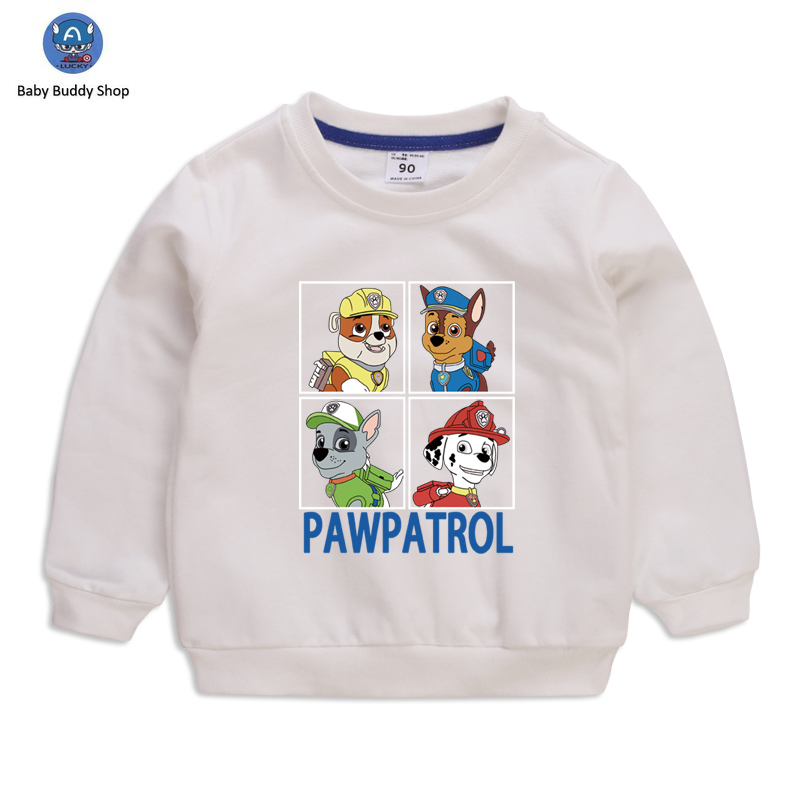 Áo thun tay dài in hình hoạt hình xinh xắn gồm 10 màu sắc cho bé PAW PATROL