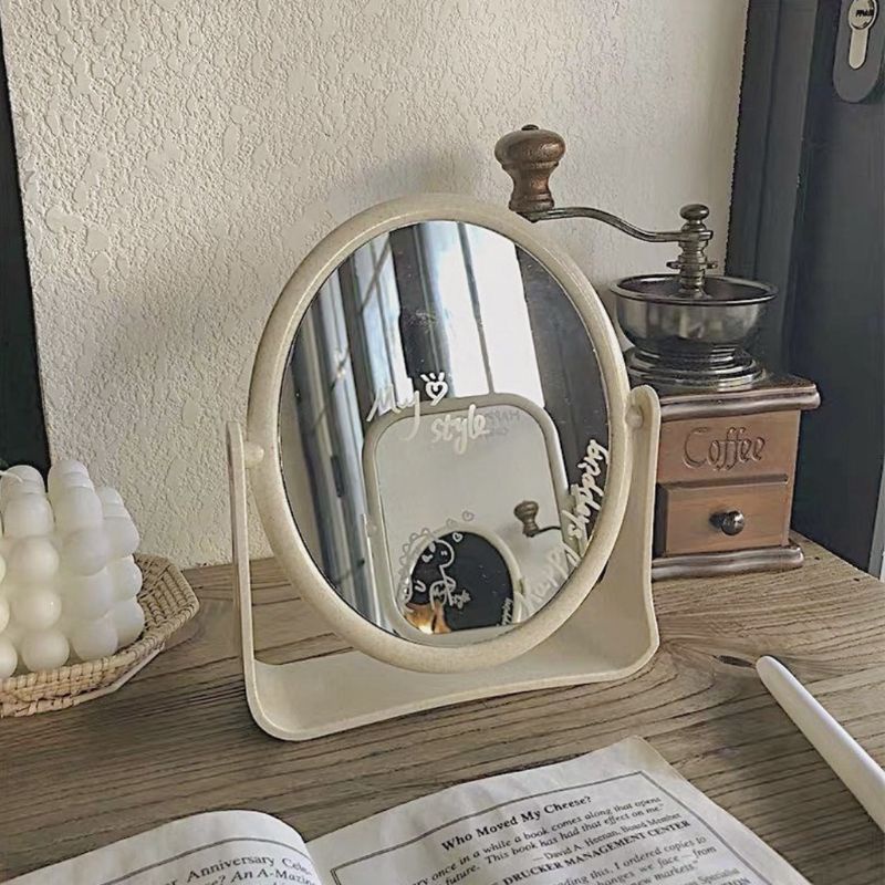 Gương trang điểm để bàn,gương xoay 360"