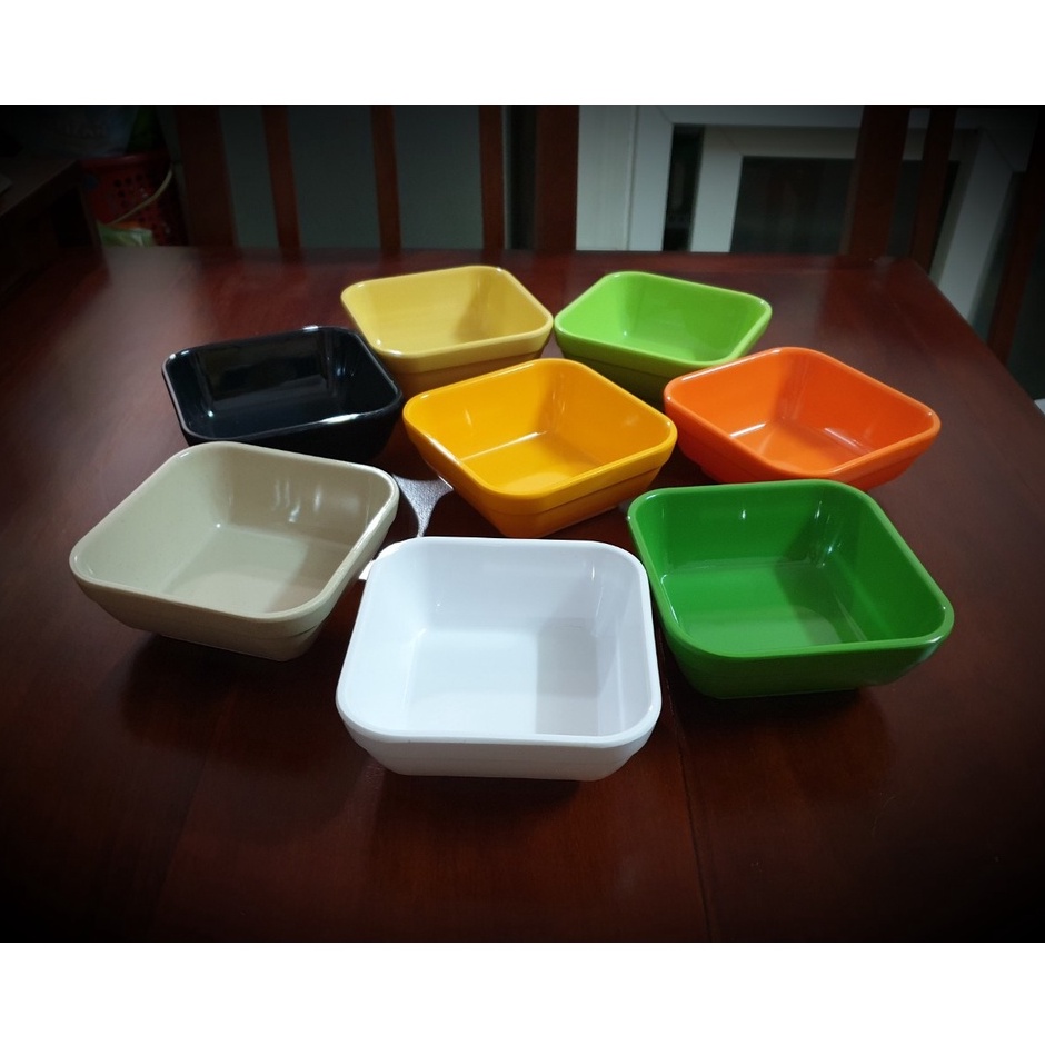 Set 10 chén vuông TV96 nhựa Melamine màu