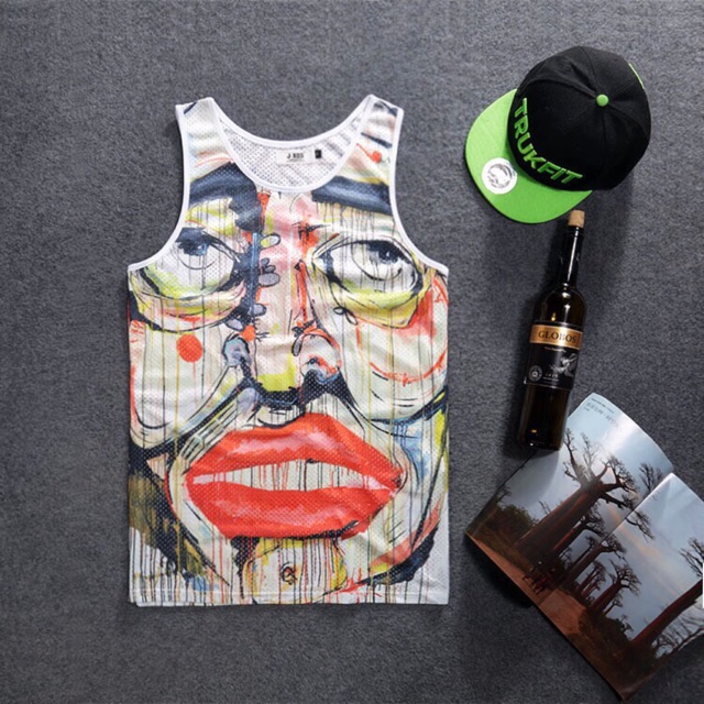 Áo tanktop lưới in