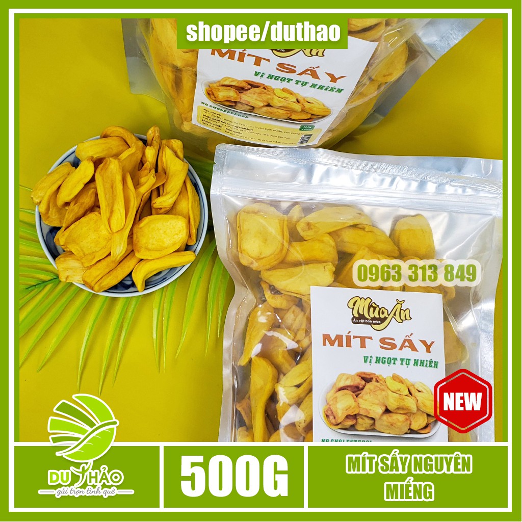 Mít Sấy Giòn Hàng Nguyên, Cánh Dày giòn ngọt túi 500g có giấy VSATTP xuất xứ rõ ràng, ăn vặt Sài Gòn