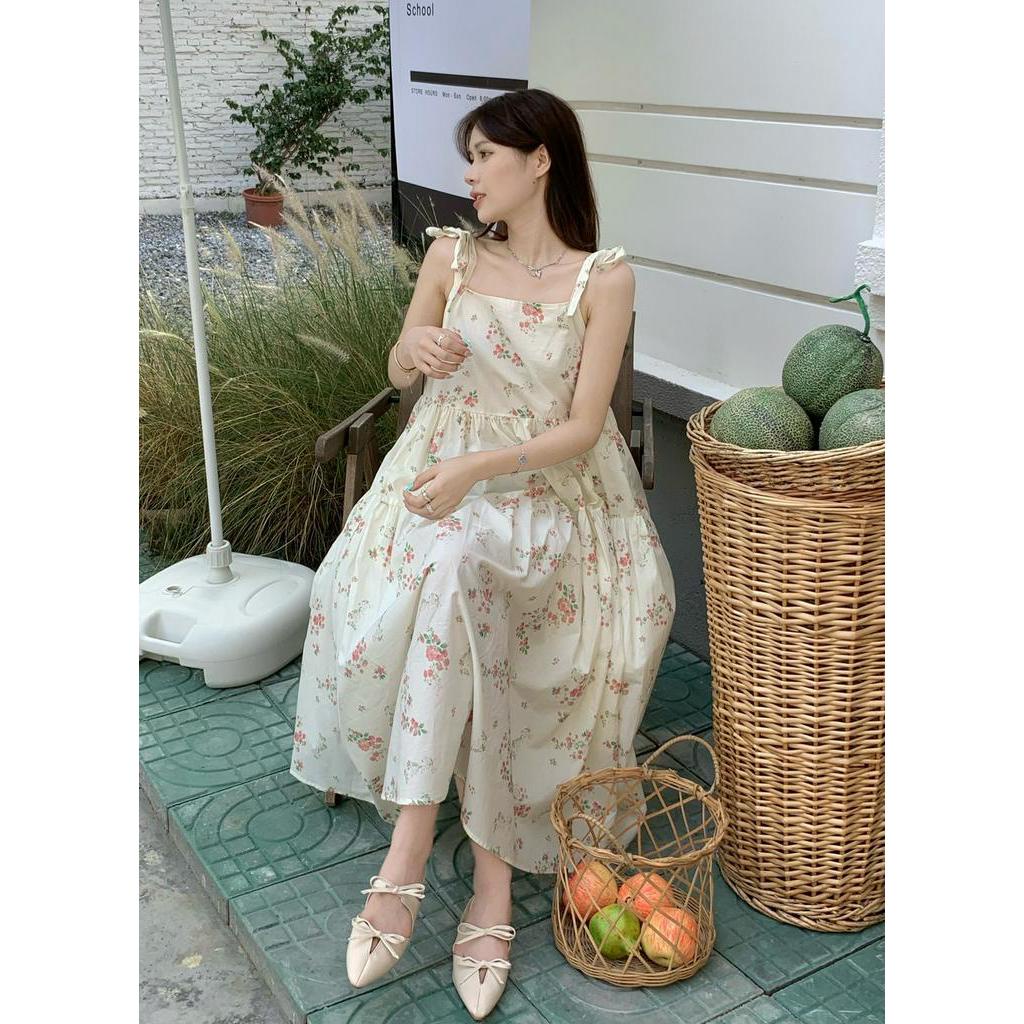 Đầm Hai Dây Họa Tiết Hoa Xinh Xắn Thời Trang Mùa Hè Cho Nữ