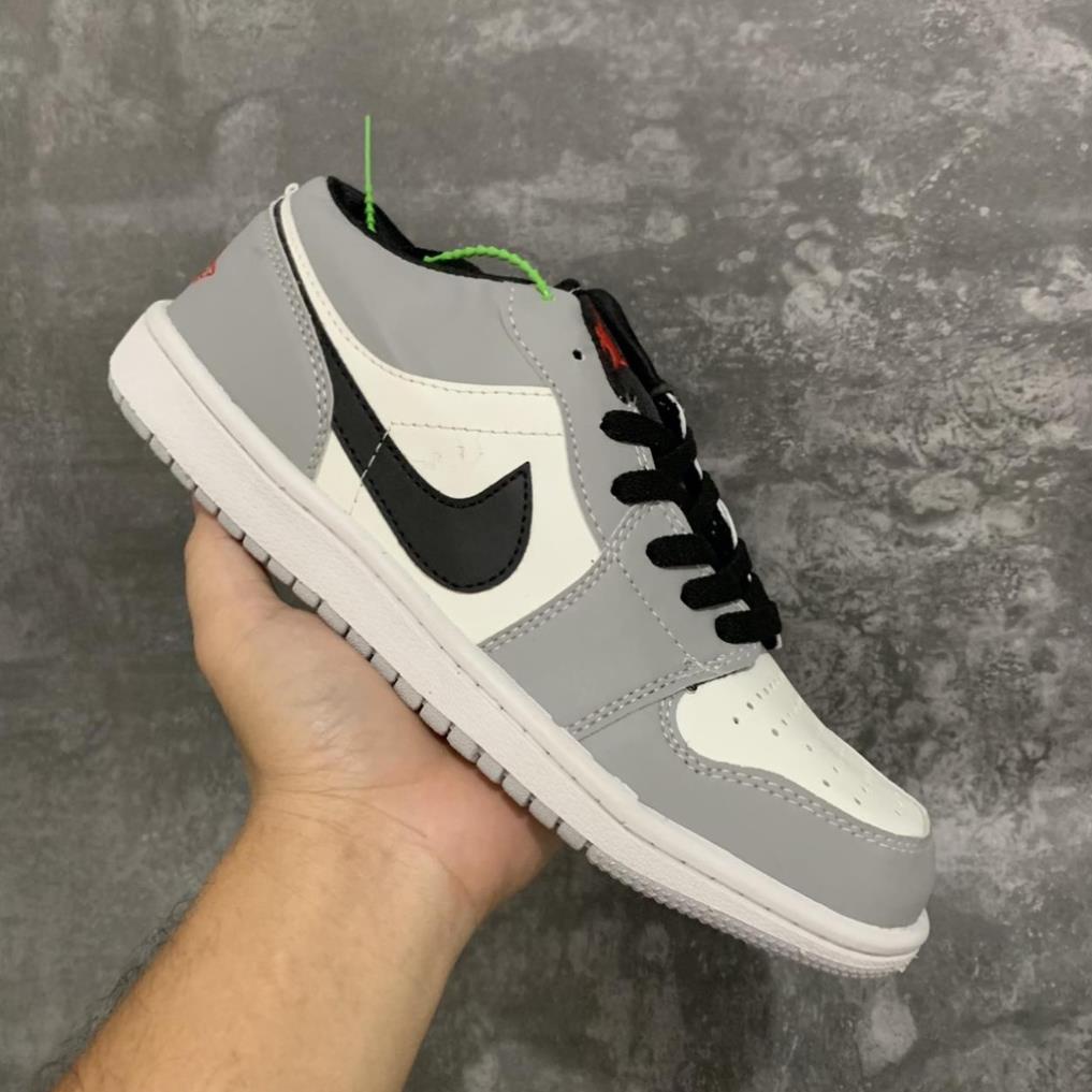 Giày sneaker JORDAN 1 CỔ THẤP  MÀU XÁM ⚡️𝐅𝐑𝐄𝐄 𝐒𝐇𝐈𝐏⚡️ Giày thể thao jodan jd1 low hot hit nam nữ 2021