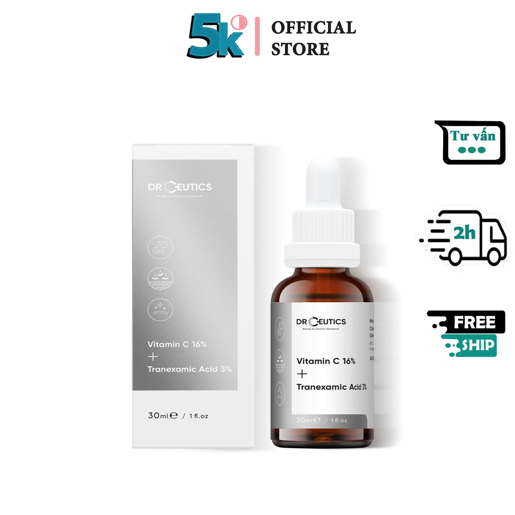 Serum Vitamin C DrCeutics - Ngừa Lão Hóa, Sáng Da, Mờ Thâm Nám - VitaminC 16% + Tranexamic Acid 3%