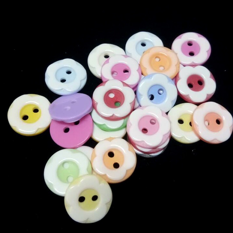 Set 100 nút áo hình hoa mận màu kẹo trang trí quần áo dễ thương xinh xắn