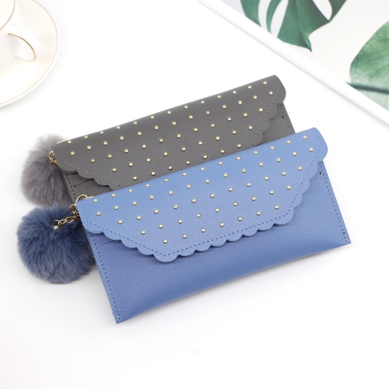 Ví Dài Màu Trơn Đính Đinh Tán Thời Trang Mới Cho Nữ Giá Đỡ