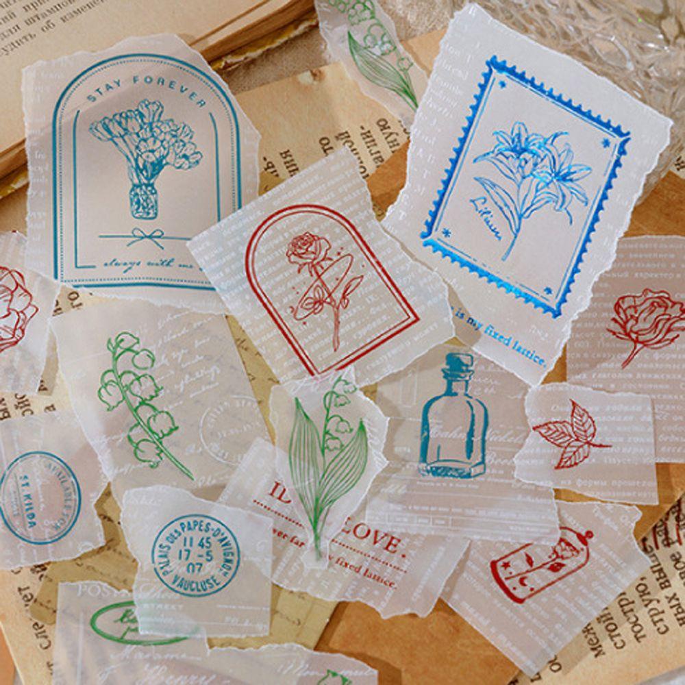 Thẻ Giấy Ghi Chú Đánh Dấu Trang Sách In Chữ Tiếng Anh / Bướm / Cây Hoa Bằng Giấy Kiểu Retro