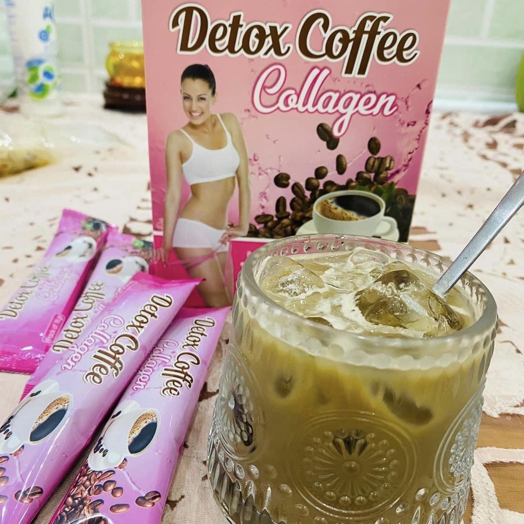 Cà phê giảm cân detox collagen - Detox Coffe Colagen Hộp 10 gói