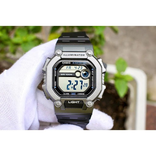 Đồng Hồ Casio Nam W-737H-1A2VDF Dây Nhựa - Mặt Vuông Điện Tử - PIN 10 NĂM - WR100M