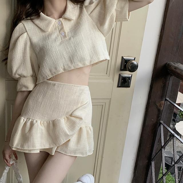 Set chân váy và áo tay ngắn thời trang mùa hè xinh xắn cho nữ