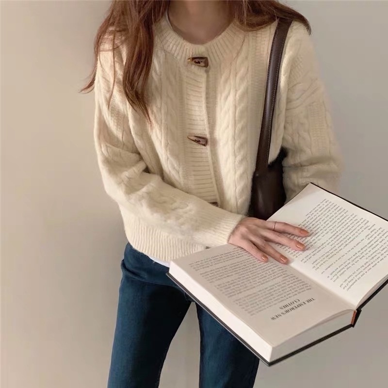 SUXI Áo Sweater Tay Dài Dáng Rộng Ấm Áp Dễ Phối Đồ Kiểu Hàn Quốc Thời Trang Thu Đông