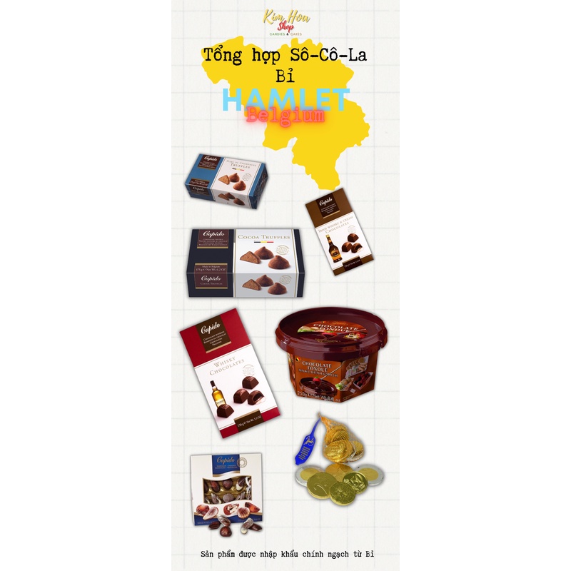 Tổng hợp các hương vị sô-cô-la Bỉ HAMLET chocolate - MADE IN BELGIUM