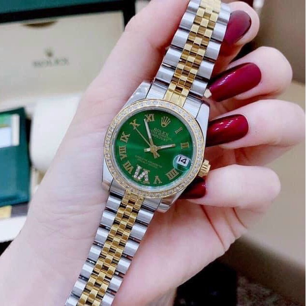 Đồng hồ nữ Rolex mặt tròn đính đá sang trọng dây kim loại bảo hành 12 tháng DHN603 | BigBuy360 - bigbuy360.vn