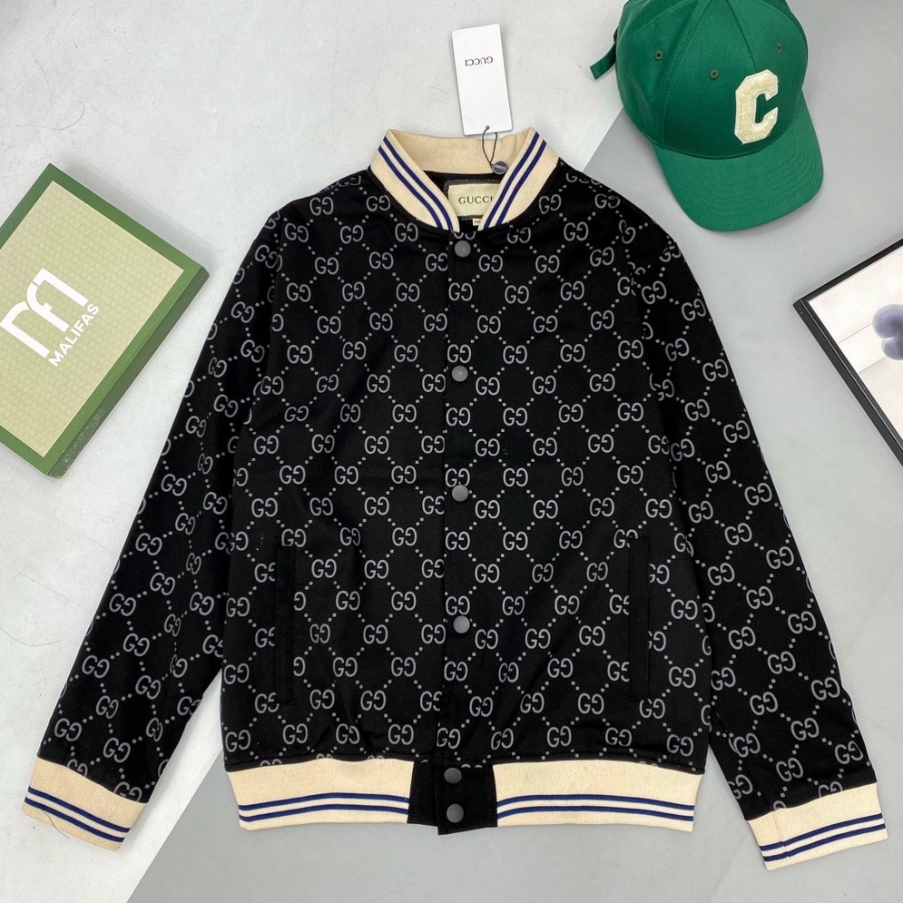 Áo Khoác Bomber bassic gucci thêu nét họa tiết chất nỉ 2 lớp from chuẩn