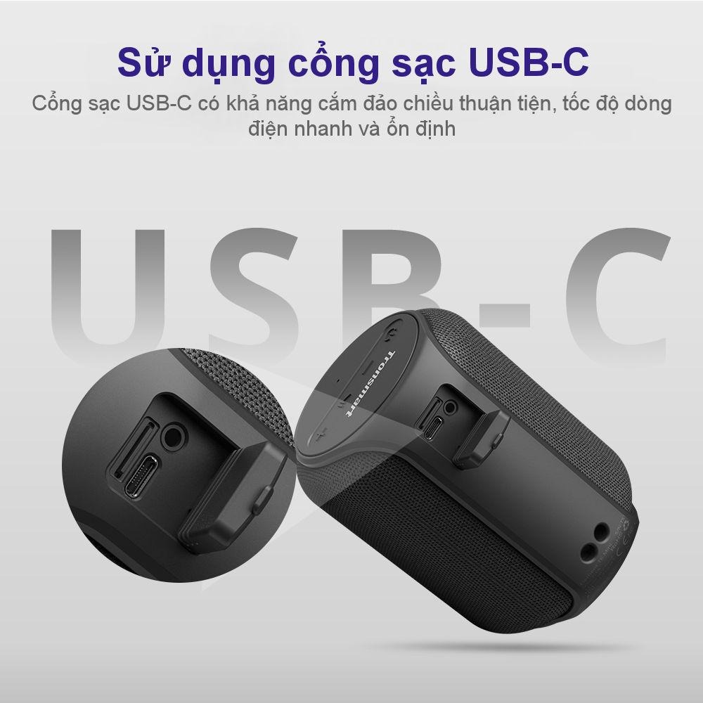 Loa Bluetooth Tronsmart Element T6 Mini 15W, Chống nước IPX6, công nghệ TWS ghép đôi 2 loa - Chính Hãng
