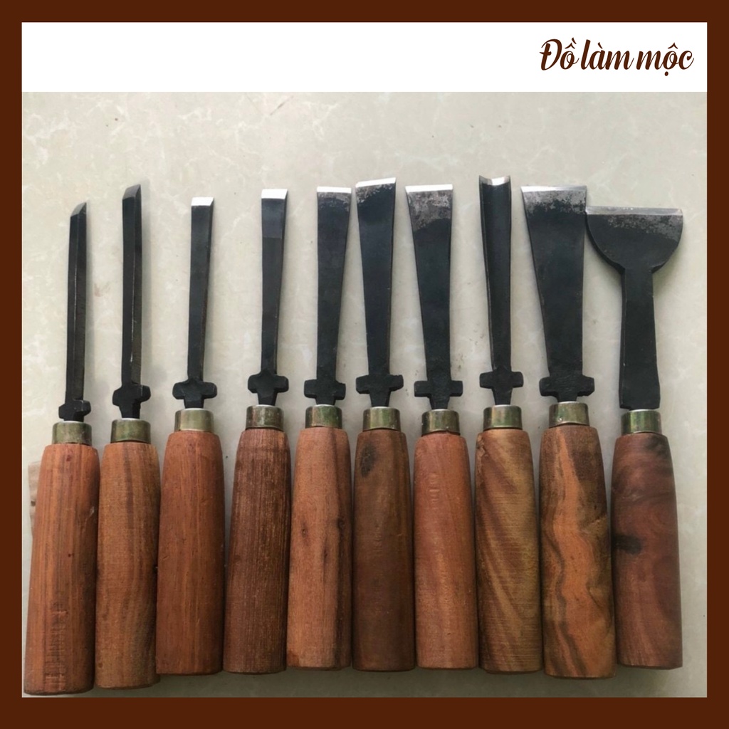 1 cây đục làm mộc chạm khắc đồ gia dụng đồ văn phòng mũi thẳng mài sắc đủ 10 kích thước tra nhám cán lưỡi chỉ việc dùng