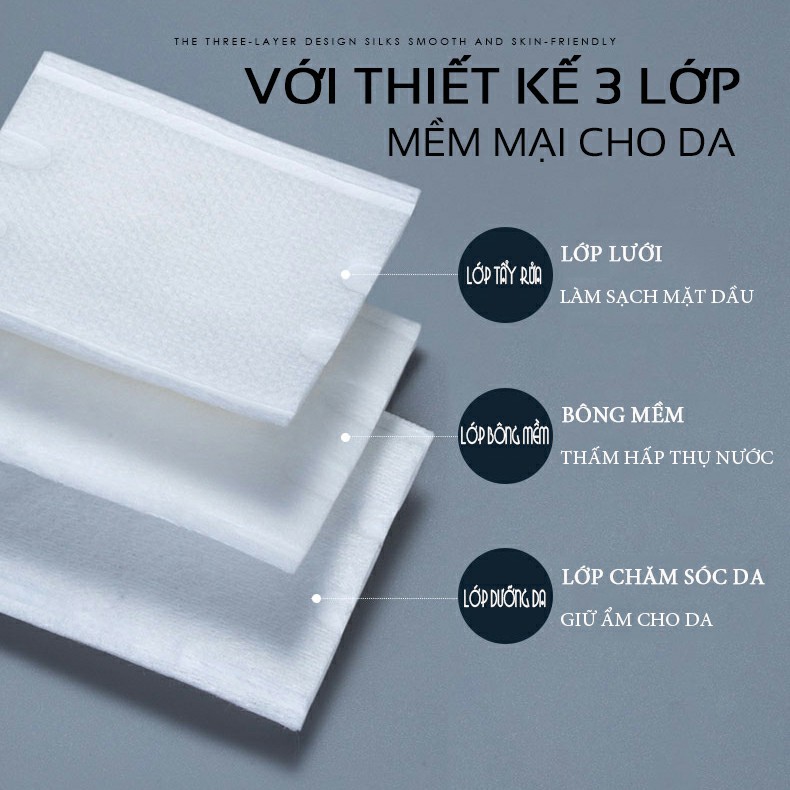 Bông Tẩy Trang Cotton 80 Miếng/Hộp (Có Thể Dùng Làm Bông Thấm Toner) ZL02
