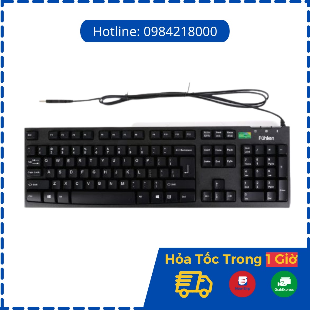 Bàn phím fuhlen L411 dây USB - Màu đen - Tem Ninza Chính hãng - BH 24 tháng [ CHÍNH HÃNG ]